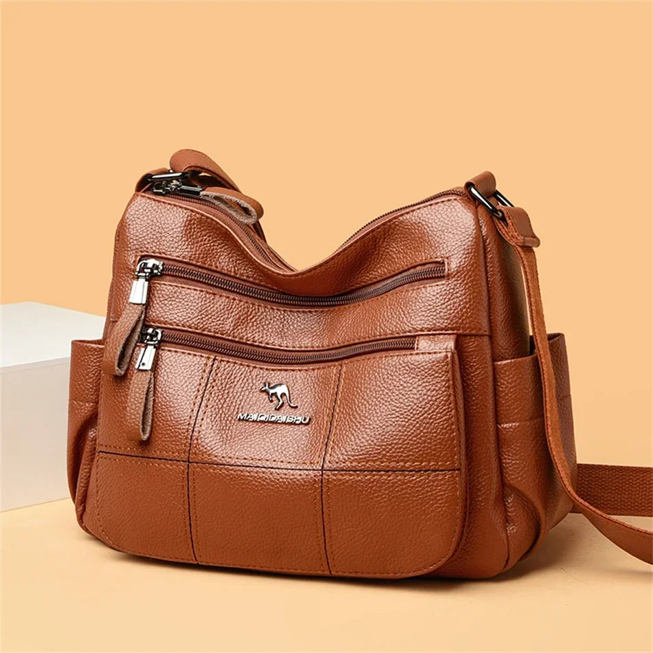 Luxury Women’s Leather Handbag – Large Capacity Shoulder & Crossbody Designer Bag