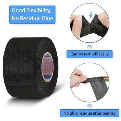 Heat-Resistant Electrical Tape – Waterproof Fabric Cloth Wrap for Auto Wiring, Cable Organizer & Harness Insulation