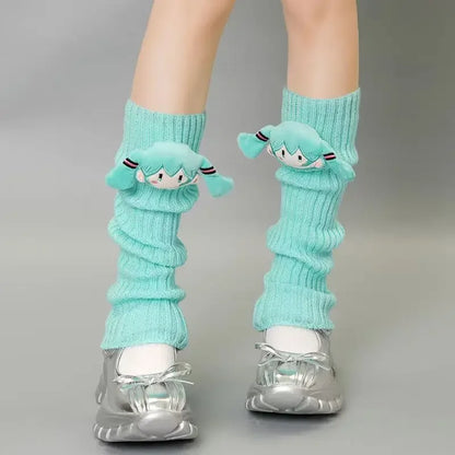 Hatsune Miku Thigh Highs — Kawaii Macaron Color Lolita Leggings for Girls