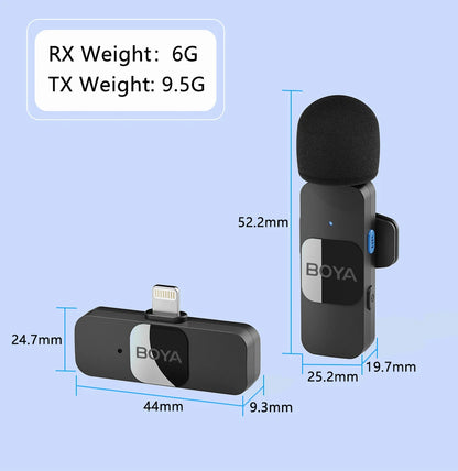 BOYA BY-V Wireless Lavalier Microphone – Professional Mini Mic for iPhone, iPad, Android, Live Broadcast, Gaming, Recording & Vlog