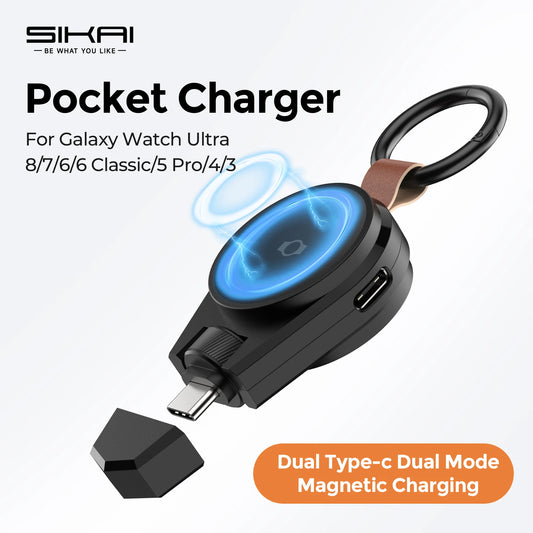 SIKAI Magnetic Watch Charger - USB Type-C Fast Wireless Charger for Samsung Galaxy Watch Ultra, Classic 8, 7, 6, 5 & Pro Models