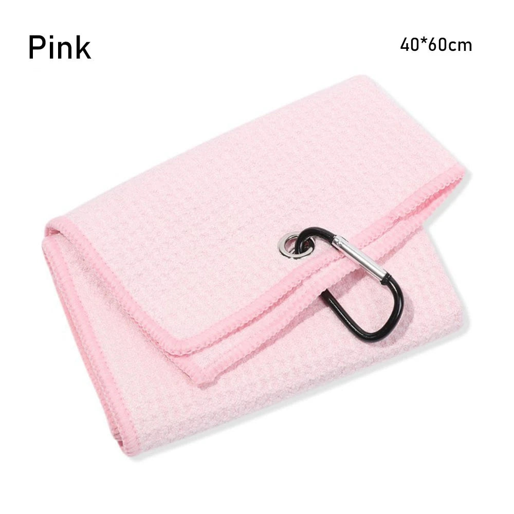 Microfiber Golf Ball Towel - 8 Colors Cleaning Towel with Carabiner Hook for Golf Clubs and Accessories