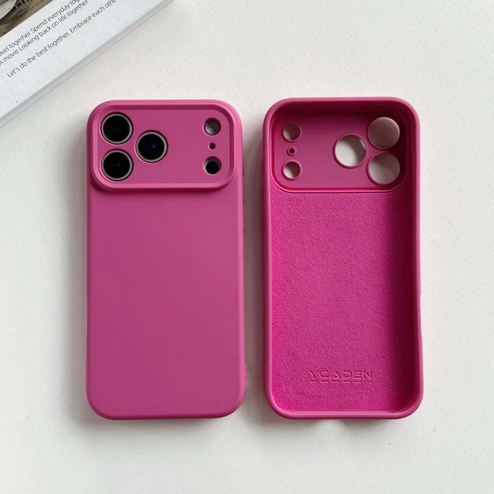 Liquid Silicone iPhone Case - Matte Soft Candy Color Cover for iPhone 11–18, 16e, Air, Plus & Pro Max Models