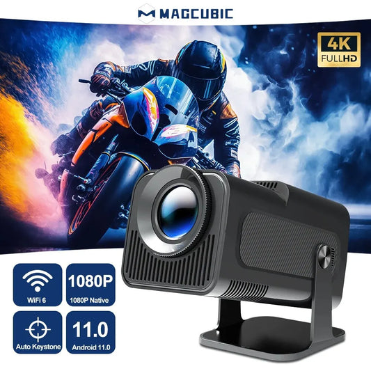 Magcubic Android 11 390ANSI HY320 Projector - 4K Native 1080P, Dual Wifi6 BT5.0, Outdoor Portable Cinema Projetor - Upgraded HY300 Model
