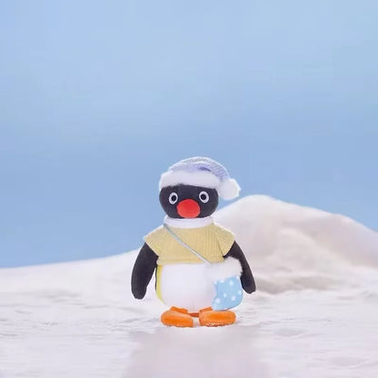 New Genuine Pingu Plush Doll – Winter-Themed Penguin Family Bag Hanging Decoration, Cute Plush Toy & Customized Gift