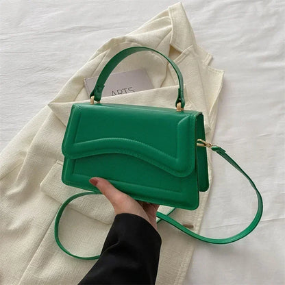 Women's PU Leather Crossbody Handbag – Solid Color Shoulder Purse & Small Messenger Tote Bag