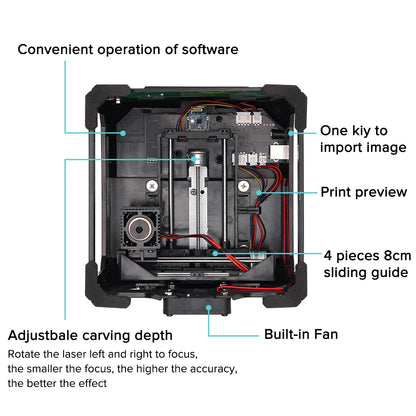 CNC K4 Mini Laser Engraver – 3000mW Bluetooth Engraving Machine for Wood, Leather, MDF & Paper
