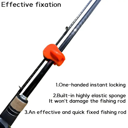 2-Piece Quick-Attach Fishing Rod Clip - Tool-Free One-Hand Holder for 2-Piece Freshwater Rods & Tackle Organization