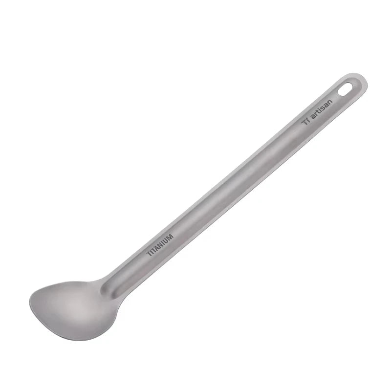 Tiartisan Titanium Long Handle Spork - Ultralight Portable Camping Cutlery for Outdoor Dining