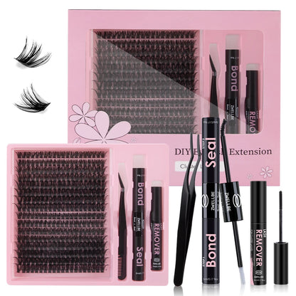 780pcs Eyelash Clusters Kit – 8-16mm Extension with Bond & Seal, Remover, Applicator for DIY Home Makeup