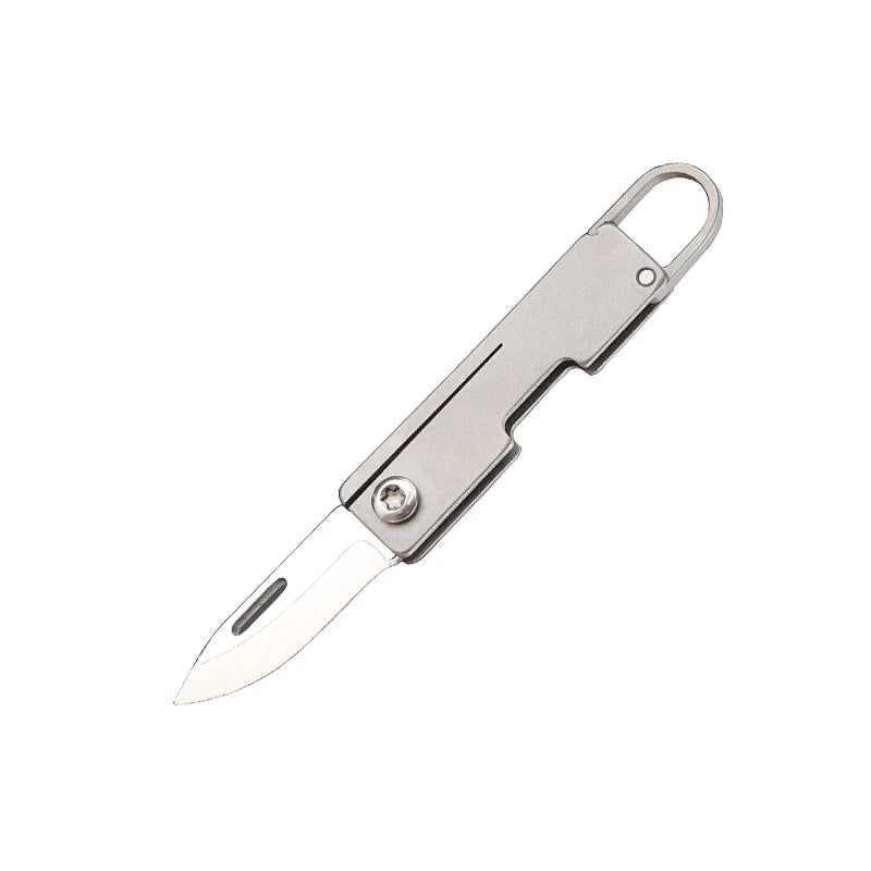 Portable Titanium Alloy Mini Folding Knife Keychain – Sharp Compact Unboxing Tool Pendant