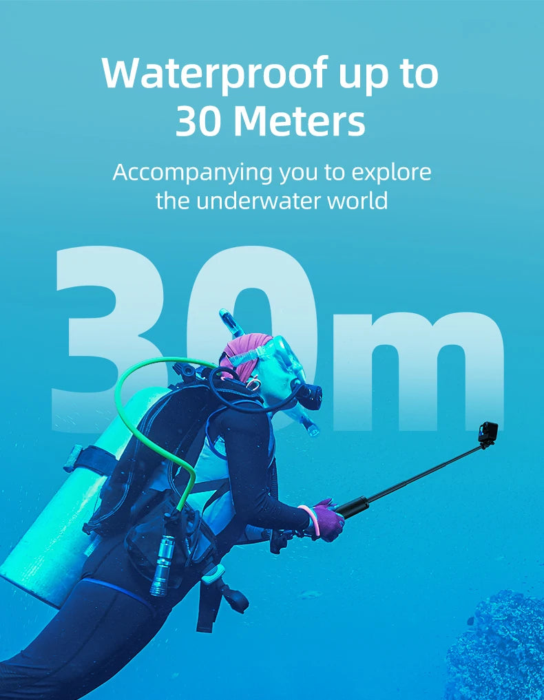 TELESIN Floating Underwater Selfie Stick Tripod – Extendable Buoyancy Pole for GoPro, Insta360, DJI Osmo Action Cameras