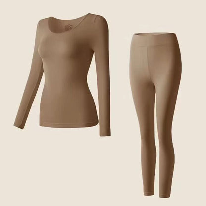 Flarixa Women’s Seamless Thermal Underwear Set – 2-Piece Winter Top & Long Johns, Thin First-Layer Thermo Clothing