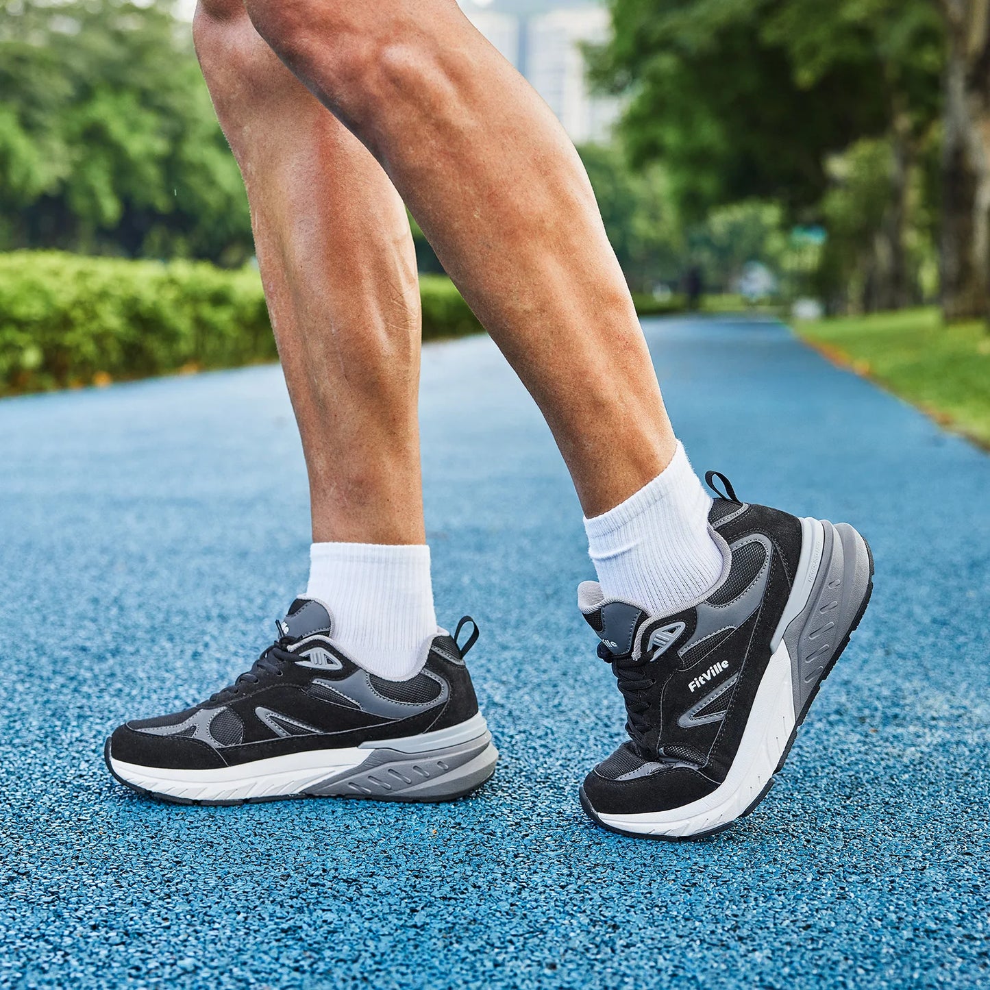 FitVille Wide Width Men’s Walking Shoes – Arch Support Sneakers for Flat Feet, Heel Pain & Plantar Fasciitis Relief