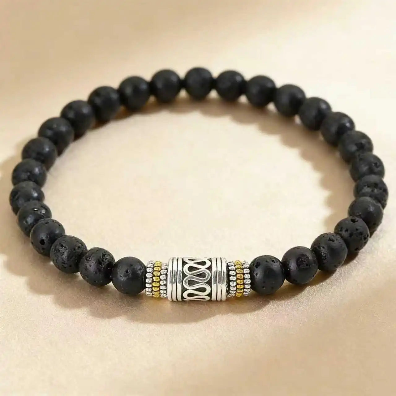 6mm Natural Stone Yoga Bracelet – Unisex Tibetan Buddhist Meditation Beads, Lucky Red Sanskrit Minimalist Retro Couple Wrist Jewelry