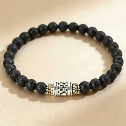 6mm Natural Stone Yoga Bracelet – Unisex Tibetan Buddhist Meditation Beads, Lucky Red Sanskrit Minimalist Retro Couple Wrist Jewelry