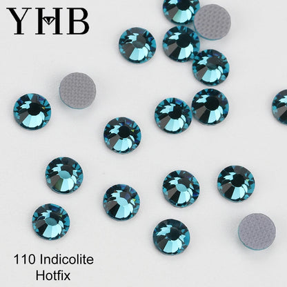 YHB 101-127 Hotfix Crystal Rhinestones - Glitter Glass Flatback Gems for Bags, Shoes, Garments, Phone & Nail Art DIY