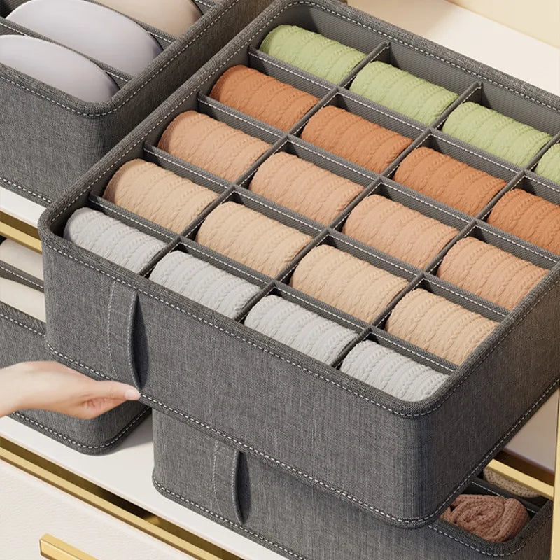 Underwear & Socks Cabinet Drawer Organizer – Wardrobe Storage Box for Clothes, Ties, Pants & Bras