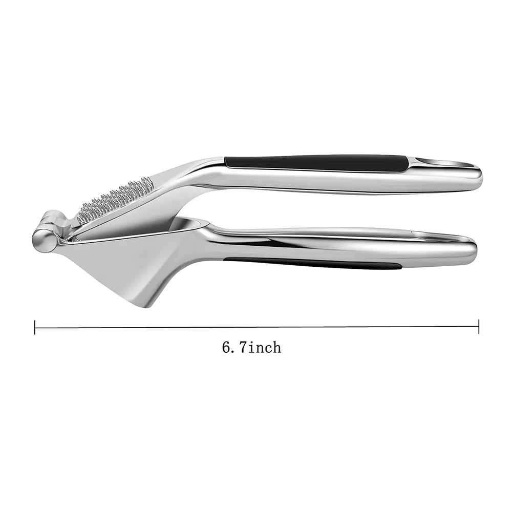 Ergonomic Garlic Press and Mincer – Easy Squeeze Zinc Alloy Garlic Crusher with Comfortable Handle