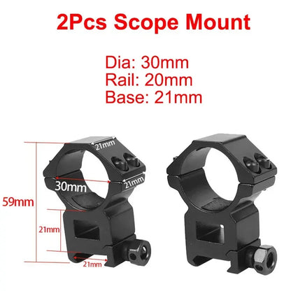 Hunting Rifle Scope Mount Ring – 25.4mm/30mm Tactical Scope & Flashlight Holder for 11mm/20mm Picatinny Rail