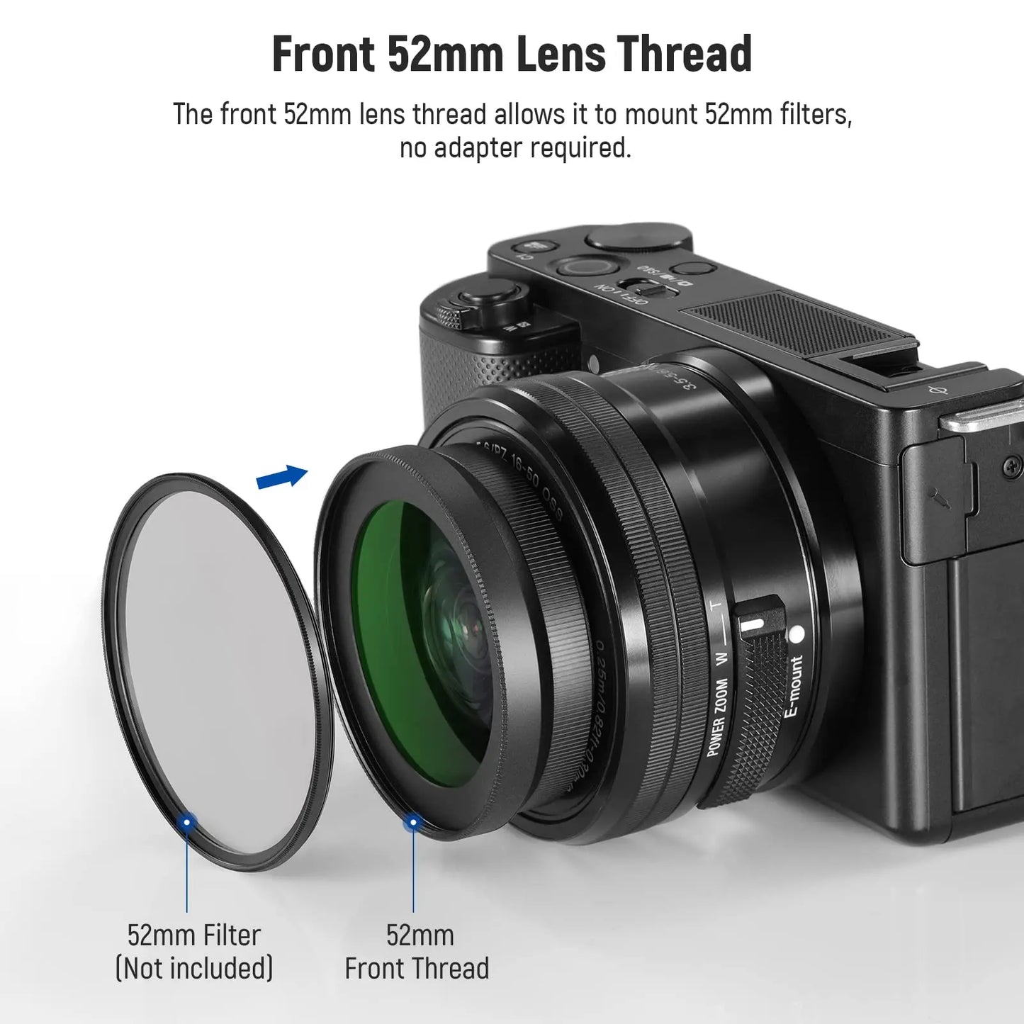NEEWER 40.5mm HD Wide-Angle Lens – 2-in-1 18mm Wide-Angle & 10x Macro Lens Adapter for Sony ZV-1F, ZV-E10, A5000, A6000