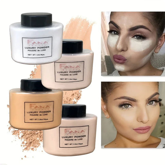 Luxury 4 Color Face Powder Foundation - Oil Control Loose Setting Powder for Women Makeup & Beauty Application