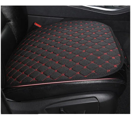 Linen Quilted Embroidered Car Cushion Set - Universal Three-Piece Set for All Seasons, Backrest Not Included