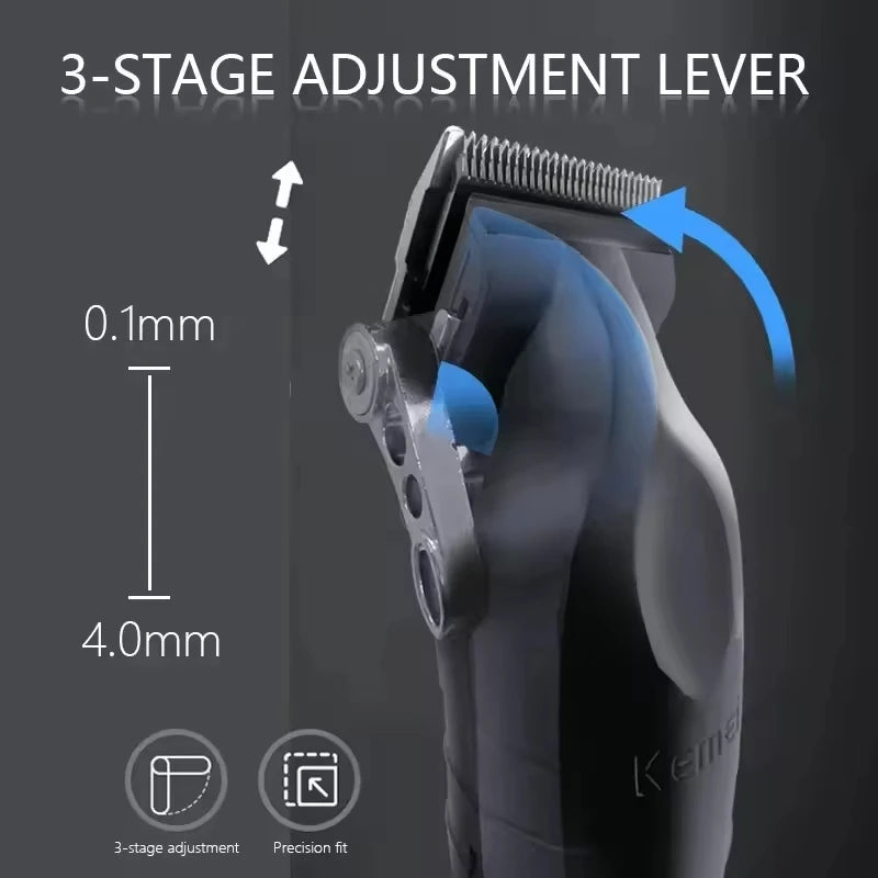 Kemei Professional Hair Clipper Kit – KM-2296, KM-2299, KM-1102 Electric Shaver & Cordless Trimmer for Men’s Hair Cutting