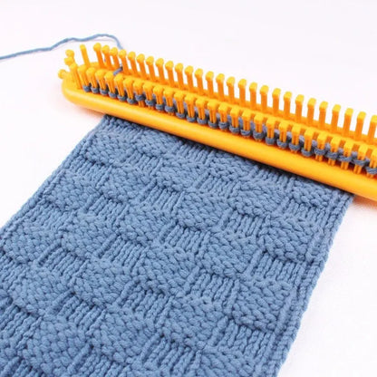 DIY Knitting Loom Craft Tool: Plastic Weaving Loom for Pompom, Sock, Hat, Shawl - Scarves Maker with Long Handle, Crochet Stitching