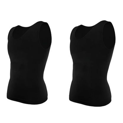 Men's Compression Shirt – Tummy Control Shapewear Vest for Flat Belly & Workout Support