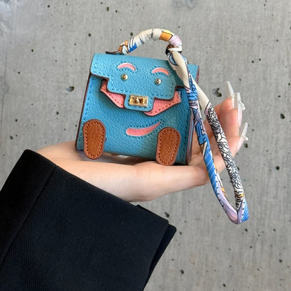 Mini PU Leather Earbud Case Charm - Tiny Handbag Pendant Holder for AirPods, Galaxy Buds & Headphone Accessories