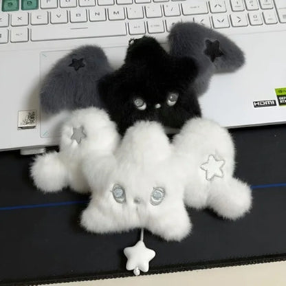 NCT WISH Black & White Wicku King Plush Pendant - Cute Fan Collectible Gift & Bag Charm