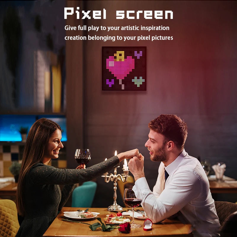 LED Pixel Display Night Light – APP Controlled Programmable Text & Animation DIY Lamp for Home, Bedroom, Game Room & Bar Decor