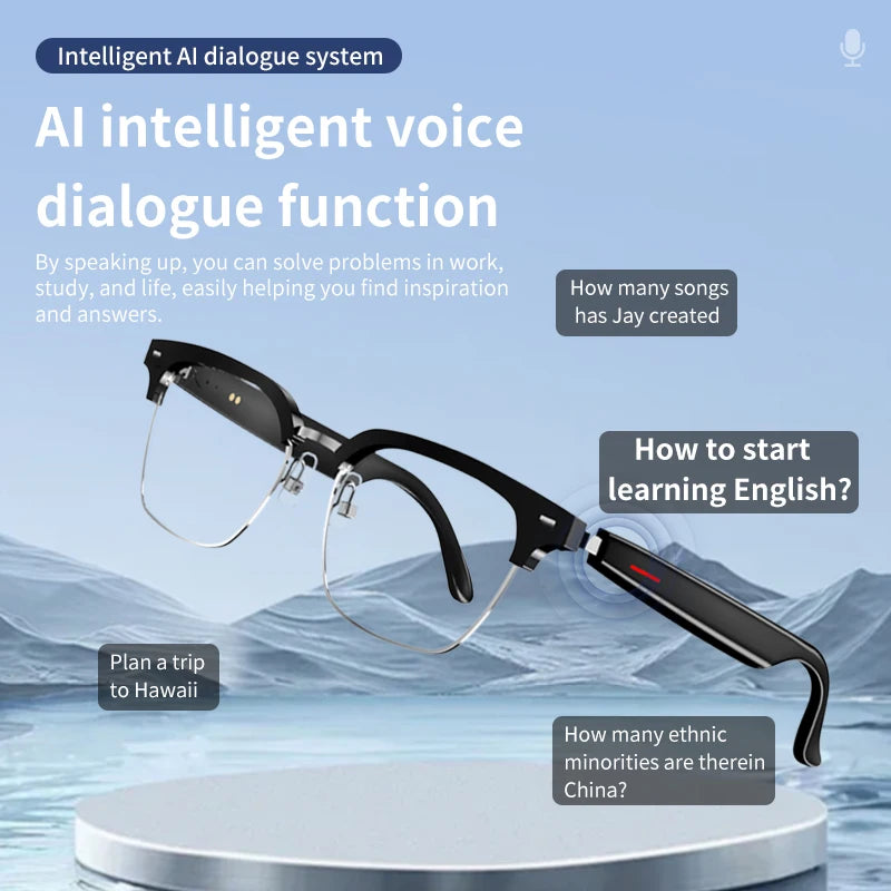 SENBONO Smart AI Translation Glasses – Real-Time Translation in 100+ Languages with Bluetooth Music, Built-in Mic & Speakers