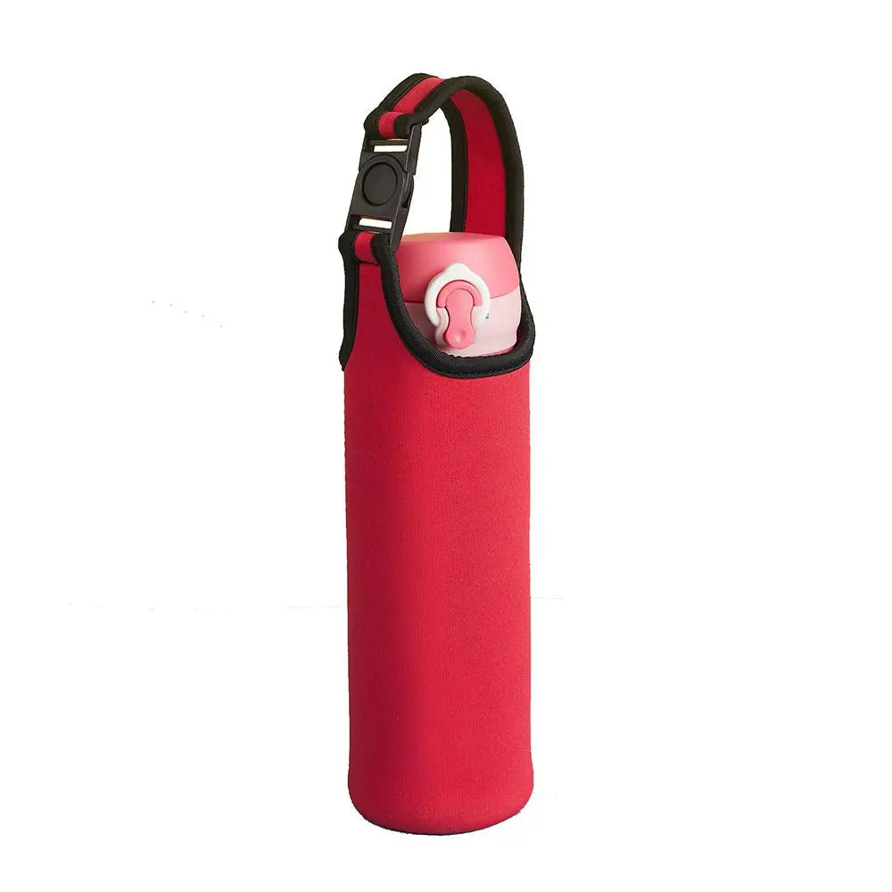 450-600ML Neoprene Water Bottle Cover Bag - Insulated Pouch Holder with Shoulder Strap for Sports & Camping