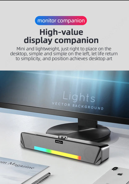 Lenovo TS33 Bluetooth 5.0 Speaker - Original Desk Subwoofer with AUX, Surround Sound for Home & Movies
