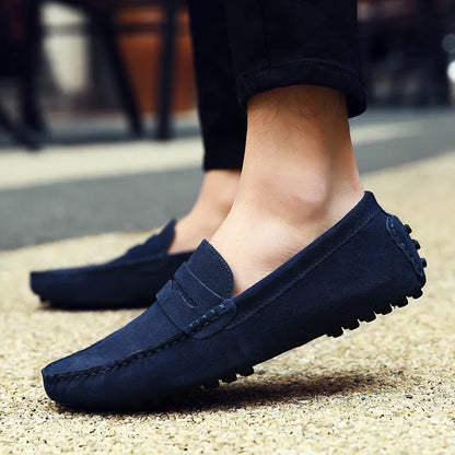 Men's High-Quality Leather Loafers – Casual Moccasins Slip-On Flats, Fashion Driving Shoes, Size 38-49