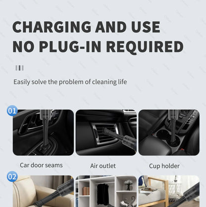 SZUK 98000PA Mini Car Vacuum Cleaner — Powerful Handheld Wireless Portable Cleaner with Strong Suction