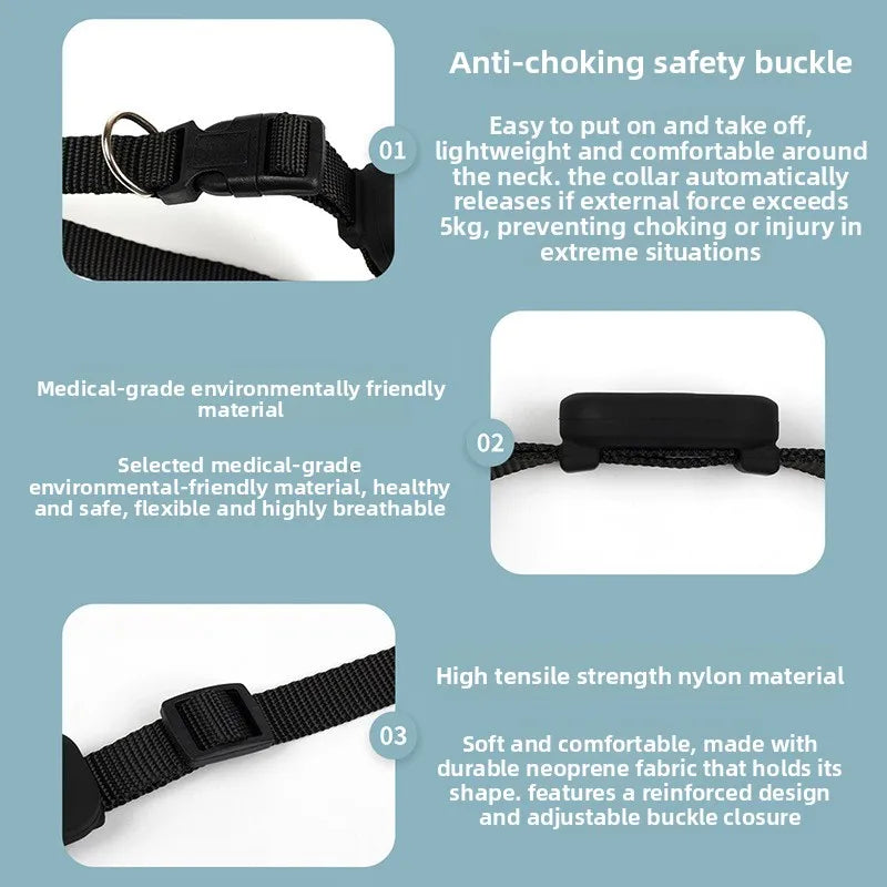 Pet Bluetooth GPS Tracker Collar – Mini Anti-Lost Smart Tracker for Dogs & Cats with Movement Alert & Global Location Monitoring