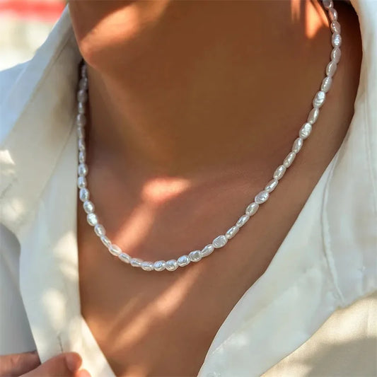 Imitation Pearl Choker Necklace - Vintage Elegant Beaded Fashion Jewelry for Women Wedding Party Style