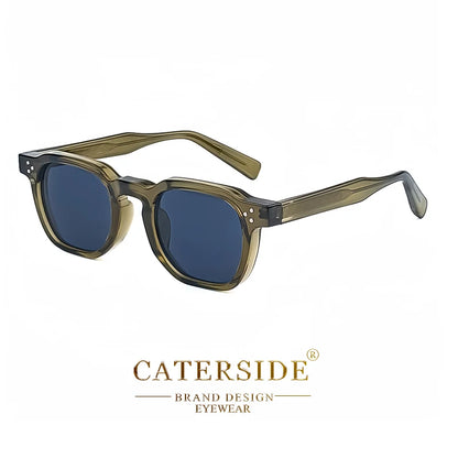 CATERSIDE Retro Punk Square Sunglasses – 2-Piece Fashion Set for Men & Women, Party & Festival Gift Glasses