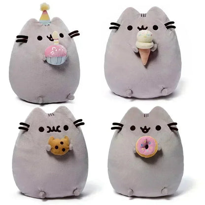 Pusheen Kawaii Cat Plush Toy - Cute Donut, Unicorn, Ice Cream, Pizza, and Cake Stuffed Animal for Gifts and Room Decor