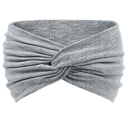 Wide Solid Color Turban Headband – Non-Slip Yoga, Running & Casual Hair Accessory