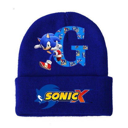 Sonic Cartoon Kids Knitted Hat – Cotton Winter Woolen Cap for Boys & Girls, Cute Anime Headgear Gift