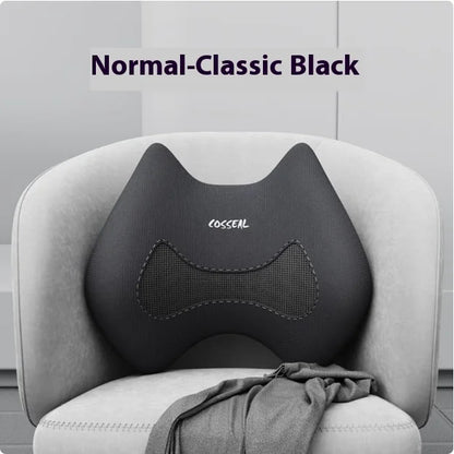 New Office Chair with Adjustable Headrest – Ergonomic Retractable Pillow & Waist Protection Cushion for Comfortable Rest