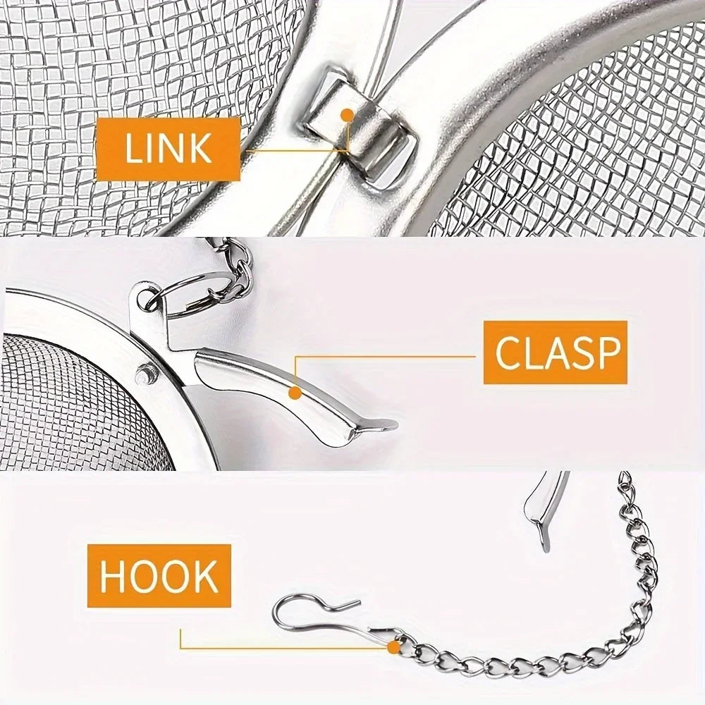 Stainless Steel Tea Ball Infuser Set — Durable Strainers for Loose Leaf Tea, Herbs, Spices & Seasoning