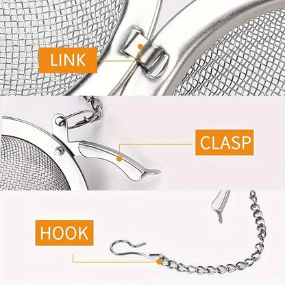 Stainless Steel Tea Ball Infuser Set — Durable Strainers for Loose Leaf Tea, Herbs, Spices & Seasoning