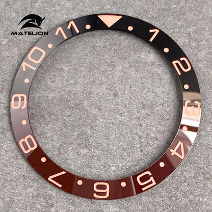 MATELION 38mm Ceramic Bezel Insert — Alloy Watch Ring for 40mm NH35/NH34 GMT Diving Watches