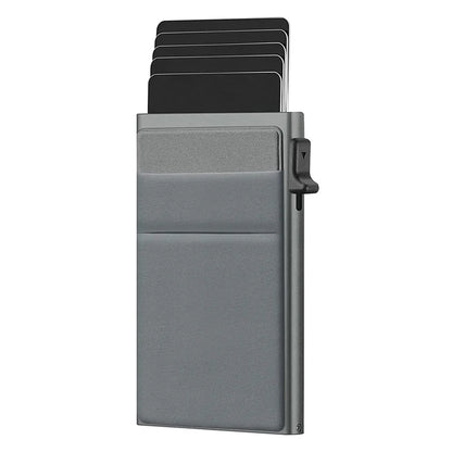 RFID Credit Card Holder for Men, Thin Slim Luxury Metal Mini Minimalist Wallet, Bank & ID Cardholder Case