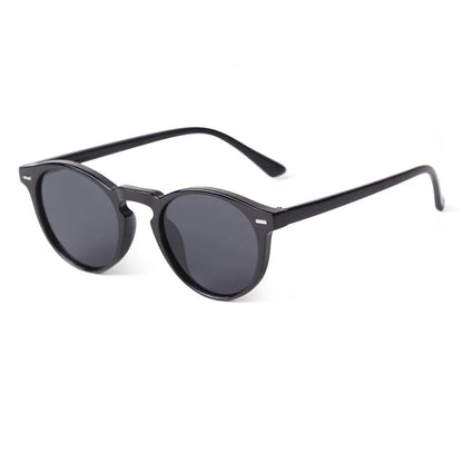 Vintage Round Sunglasses – 2024 Fashion Design for Men & Women, Retro Rivet Yellow & Blue Lens, Square Sun Glasses